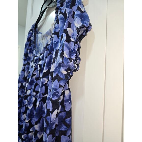 Roaman’s Plus Size Purple Floral Sweetheart Neckline Tunic Top - XL/1X - Picture 8 of 11